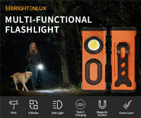 Lampe torche plate EDC rechargeable avec faisceau rouge LED blanc 1000 lumens USB-C Lampe de poche pour le camping Lampe de travail d'urgence en extérieur