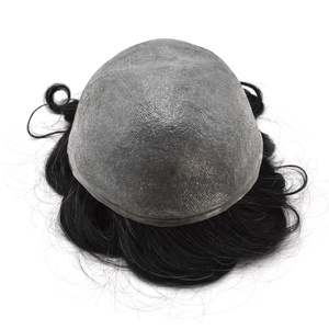 Invisible Super Thin Skin Human Hair System All PU V-Loop <strong>Mens</strong> Toupee <strong>Hairpieces</strong> - Product Image 2