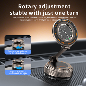 Support magnétique pour téléphone en métal, pour bureau, mur, voiture, ventouse, pare-brise, tableau de bord, support mobile avec horloge, fixation universelle pour fenêtre - Product Image 4