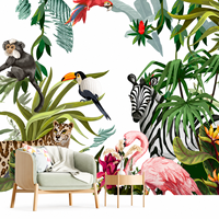 Papier peint tropical personnalisé, imperméable, décoratif, pour salon, hôtel, bureau, espace commercial