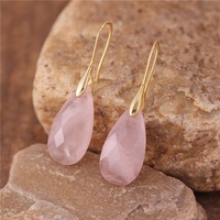 Boucles d'oreilles pendantes en pierre naturelle Amazonite et Améthyste, forme goutte, avec crochet doré, pour femme, style bohème, bijoux fins, vente en gros
