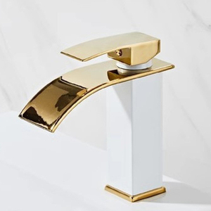 Robinet de <span class=keywords><strong>lavabo</strong></span> de salle de bain en céramique noire à poignée unique moderne de style européen - Product Image 2