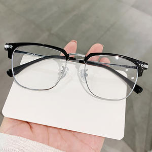 Gafas con Bloqueo de Luz Azul, Estilo Retro, Redondas, Unisex, Montura Completa de Plástico y Metal, Lentes Planas Anti Luz Azul - Product Image 1