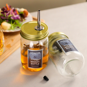 400ml Leak-proof Glass <span class=keywords><strong>Mason</strong></span> Jar với thép không gỉ đổ vòi cho giấm dầu rượu rượu xi-rô hoặc các chất lỏng khác - Product Image 5