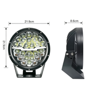 Projecteur de travail LED rond 8,6 pouces 220W, étanche IP68, 12-48V, 15840lm, lampe auxiliaire de conduite pour voiture tout-terrain, camion, chariot élévateur, engins