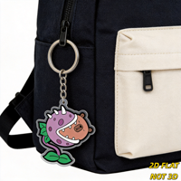 Gantungan Kunci Akrilik Berbentuk Tanaman Karnivora Lucu yang Makan Beruang, Pesona Bunga Monster Unik untuk Kunci, Tas, Ransel, Desain Transparan yang Tahan Lama.
