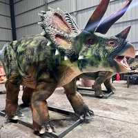 Modèle de dinosaure Triceratops animatronique réaliste de haute qualité et grandeur nature
