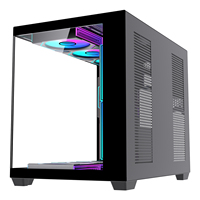 Gabinete de Torre Micro ATX Lovingcool con Paneles de Vidrio Templado de Vista Completa, Excelente Refrigeración y Diseño que Ahorra Espacio para PC Gaming