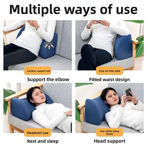 Coussin de soutien lombaire bilatéral pour chevet, design moderne et minimaliste, rembourrage en polyester, idéal pour le salon - Product Image 3