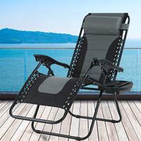 Fauteuil inclinable réglable pour l'intérieur Chaise longue portable zéro gravité pour la piscine, le camping, la plage, la pelouse et le tissu pliant