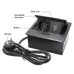 इनसेट छिपे हुए eu मानक पावर सॉकेट यूएसबी चार्जिंग ब्लैक पॉप अप कॉन्फ्रेंस टेबल डेस्कटॉप सॉकेट यूएसबी कनेक्टर के साथ - Product Image 4
