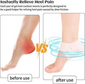 Chaussettes de protection en gel de <span class=keywords><strong>silicone</strong></span> de qualité médicale pour talons, hydratantes, réparatrices pour peaux gercées, soulagement de la douleur de la fasciite plantaire - Product Image 4