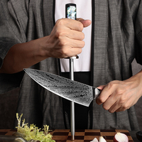 Aiguiseur de couteaux professionnel en acier à haute teneur en carbone avec manche en nacre pour affûter les couteaux de cuisine