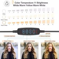 Ensemble de lumière annulaire compacte de 10 pouces à trois couleurs avec trépied et support de téléphone, idéal pour la création de contenu