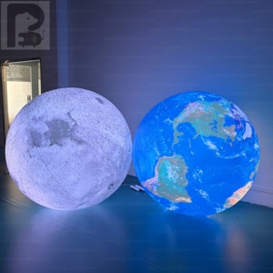 Sphère gonflable LED promotionnelle extérieure en PVC avec logo personnalisé, modèle Planète Terre Lune, pour Salons professionnels, Festivals et Grandes ouvertures - Product Image 1