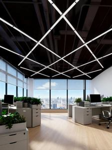 Commerciale IP20 alluminio LED luce lineare 50W 60w 80W plafoniera lampada a sospensione per parcheggio ufficio <span class=keywords><strong>S</strong></span> <span class=keywords><strong>Permarket</strong></span> Mall - Product Image 2