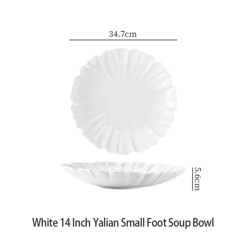 Ciotola per zuppa Yalian Small Foot bianca da 14 pollici
