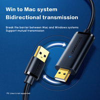 UGREEN kabel Tautan Data USB 2.0, kabel salinan USB a ke USB a Male ke Male untuk Transfer Data
