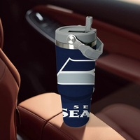 Gobelet isotherme classique en acier inoxydable de 30 oz, écologique, avec motif casque des Seattle Seahawks, 50e anniversaire, en stock aux États-Unis