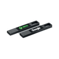 Memoria USB Retráctil con Logotipo Iluminado, Pendrive Deslizable con Orificio para Llavero, Memoria USB Personalizada con Logotipo LED Brillante