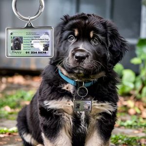 <b>Custom</b> Pet Photo Acrylic Keychain, Anti-Lost <b>Tag</b>, Bag Charm & Pet Collar Pendant, Gift for Furry Friends, Promotional Key Ring - Product Image 3