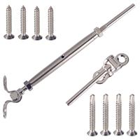 Kit de garde-corps en câble 1/8\" avec tendeur à cliquet en acier inoxydable T316 pour poteau en bois