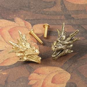 Tiradores de latón con cabeza de dragón imponente, herrajes de estilo chino para muebles, tiradores decorativos para cajones de armarios y roperos - Product Image 1