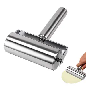 Stainless Steel Rolling Pin Pastry Pizza Fondant Bakers Roller Metal Kitchen Utensils Ideal for Baking Dough Pizza Pie Cookies
