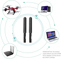 Antena WIFI de Goma Negra de 2.4-2.5GHz 3G con Conector SMA Macho para Router WLAN, Antena Wifi de Largo Alcance