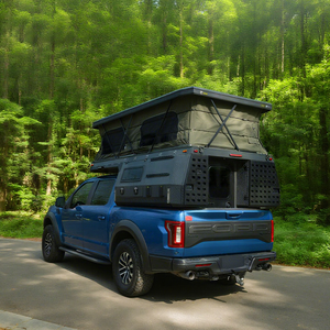 Camper pick-up de haute qualité à monter sur une benne, avec toit relevable, cellule de camping pour pick-up, <span class=keywords><strong>caravane</strong></span> RV économique pour camions de voyage - Product Image 1