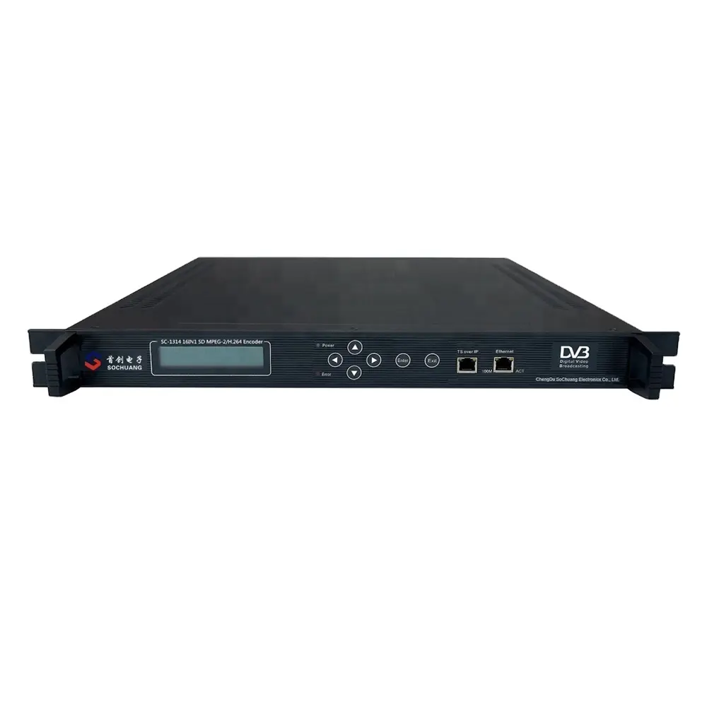 SC-1314 16 Channels mpeg-4 H.264 IP Encoder/16in1 Multichannel AV to IP and ASI Converter For DVB,Hotel IPTV,UDP Multicast