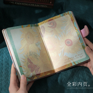 Quaderno con pittura a olio, luce e ombra, bellezza retrò, diario magnetico con chiusura a fibbia, a tema dipinti famosi, in inglese, per il mercato transfrontaliero. - Product Image 3
