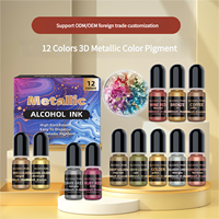 OSBANG 3D 12 couleurs encre à alcool métallique enrichissement élevé dispersion facile pigment d'oxyde de fer pour teinture acide résine époxy UV haute