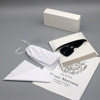 Ensemble d'emballage pour lunettes avec logo personnalisé, étui rigide pour lunettes avec boîte extérieure, pochette en microfibre et chiffon de nettoyage, coffret cadeau pour lunettes de soleil