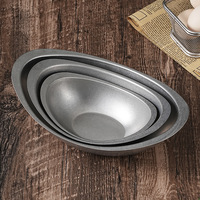 Bol de service vintage en acier inoxydable 304, assiette ovale pour collations, idéal pour restaurant, café, bar, pour servir des aliments frits, des salades, des noix, vaisselle de table pour la maison