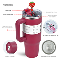 Tasse d'Aventure Tendance 40 oz, Gobelet Isotherme en Acier Inoxydable à Double Paroi 40OZ, Mug de Voyage avec Couvercle et Paille