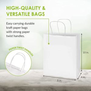 Bolsas de Papel Pequeñas para Regalo con Asas, Bolsas de Kraft al por Mayor para Boutiques, Pequeños Negocios y Tiendas Minoristas - Product Image 4