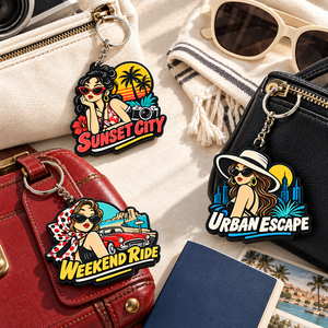 Porte-clés en PVC de forme irrégulière personnalisés avec des motifs de dessins animés colorés pour des cadeaux promotionnels - Product Image 2