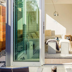 Porte coulissante de poche <span class=keywords><strong>Hebo</strong></span> personnalisée de qualité supérieure Serrure intelligente Porte coulissante en aluminium noir et verre - Product Image 4