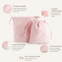 Pochette de rangement pour bijoux en velours avec logo personnalisé, fermeture à cordon réglable et options de taille personnalisées pour les bijoux