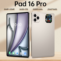 Tablet Pembelajaran Pad 16 Pro 11-Inci 16GB+1TB 108MP 8000mAh 5G Dual SIM+TF MTK Android 15 Octa Core Layar 2K untuk ANAK-ANAK