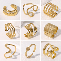 Nouvelle Annonce Double Rangée Français Vintage En Acier Inoxydable Bijoux Anneaux Pour Femmes