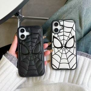 Custodia per iPhone in similpelle <span class=keywords><strong>Spider</strong></span>-<span class=keywords><strong>Man</strong></span> per iPhone 17 15 13 Pro Max 16 Pro Max, colore argento, protezione anti-caduta Promax - Product Image 6