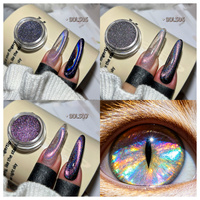 Poudre de pigment holographique magnétique SH effet œil de chat arc-en-ciel pour vernis à ongles en gel, pigments Aurora et magnétiques laser