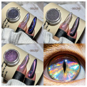 Polvo de Pigmento Magnético Holográfico SH con Efecto Ojo de Gato Arcoíris Unicornio <span class=keywords><strong>para</strong></span> Esmalte de Uñas en Gel, Pigmentos Aurora y Láser Magnéticos - Product Image 3