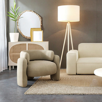 Fauteuil de salon moderne de luxe, en tissu velours, meubles de détente design pour la maison, la chambre ou l'appartement