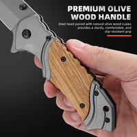 Outdoor-Klappmesser mit individuell graviertem Olivenholzgriff, DIY-Laser-Gravur, EDC-Camping-Jagd-Outdoor-Taschenmesser, Großhandel