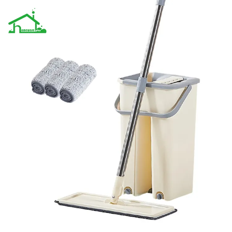 Mop manufacturer's best price household cleaning tool 360 degree rotation microfiber material flat mop and bucket