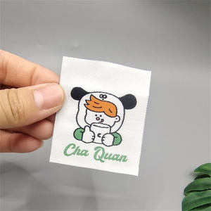 Tùy chỉnh Satin Cổ áo nhãn cho quần áo, áo thun, thổ cẩm Kích thước Nhãn, thẳng cắt khâu trẻ em của dệt nhãn - Product Image 4