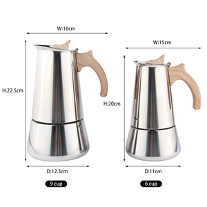Vente directe usine – Cafetière expresso Moka en acier inoxydable, compatible induction, pour 2, 4, 6 ou 9 tasses - Product Image 3
